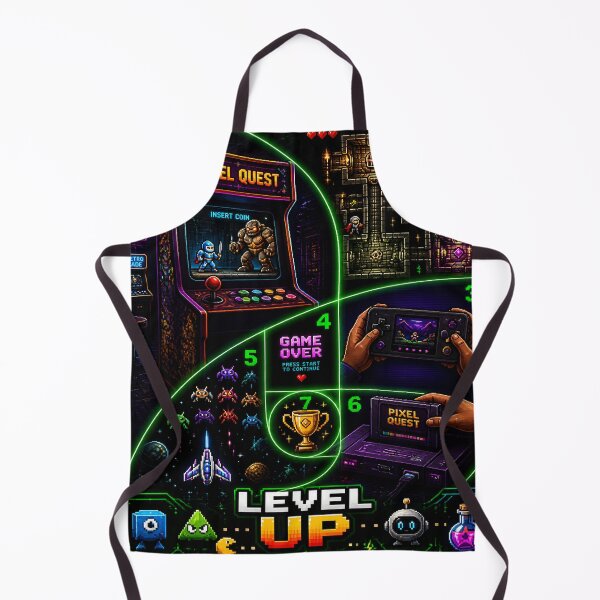 Artikelvorschau, Level Up – Retro Pixel Gaming Collage Art entworfen und verkauft von Shaw1Berry.