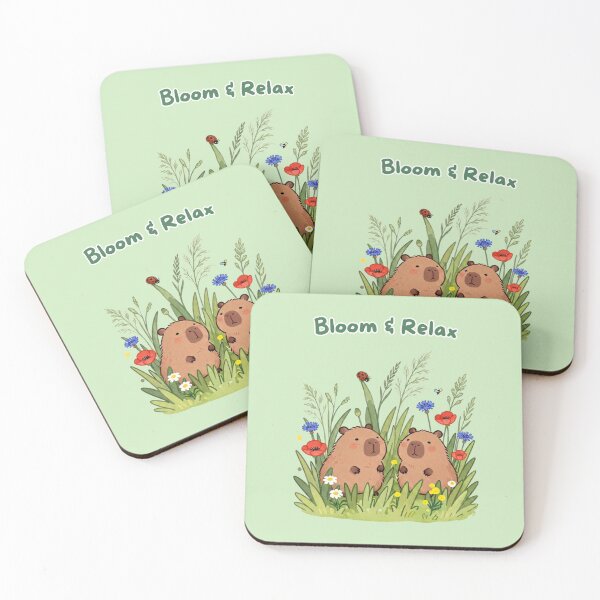 Item preview, Bloom & Relax – Cute Capybara Meadow designed and sold by BCapybara.