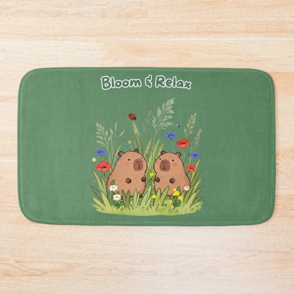Item preview, Bloom & Relax – Cute Capybara Meadow designed and sold by BCapybara.