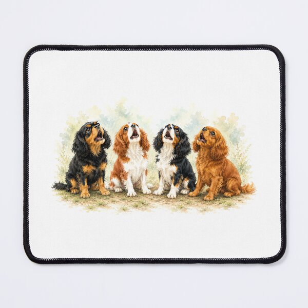Item preview, Cavalier King Charles Spaniel Treat Fail Watercolor Art | Funny Dog Illustration designed and sold by SakuraWaStyle.