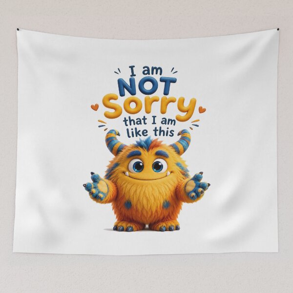 Item preview, I Am NOT Sorry Fluffy Monster Attitude designed and sold by BlissBlvdShop.