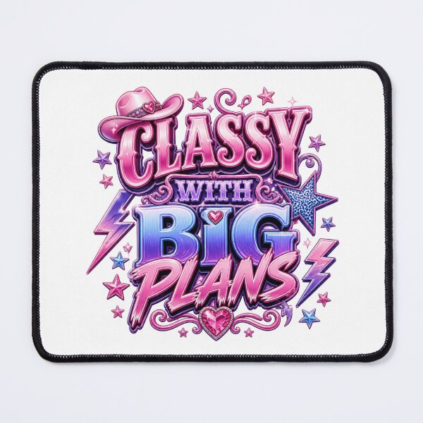 Item preview, Classy With Big Plans Retro Cowgirl Typography. Pink Western Y2K Aesthetic Graphic design  designed and sold by Aarvya Fashion Club ( A.F.C ).