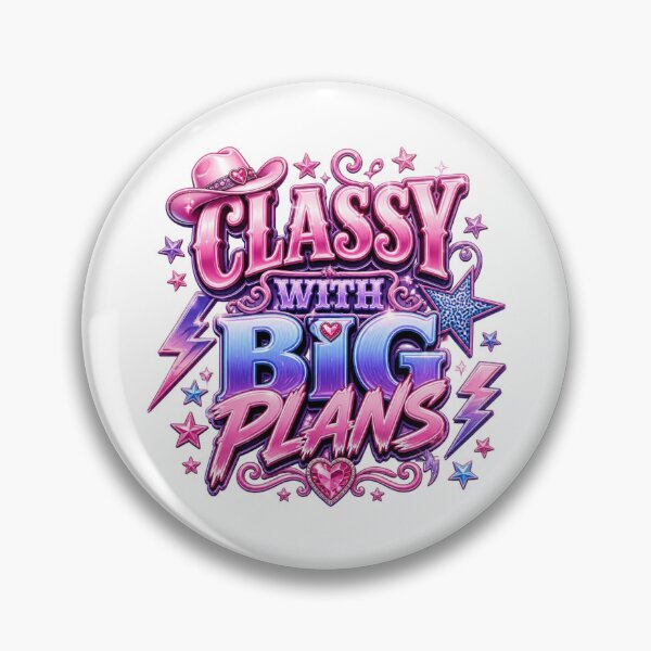 Item preview, Classy With Big Plans Retro Cowgirl Typography. Pink Western Y2K Aesthetic Graphic design  designed and sold by Aarvya Fashion Club ( A.F.C ).