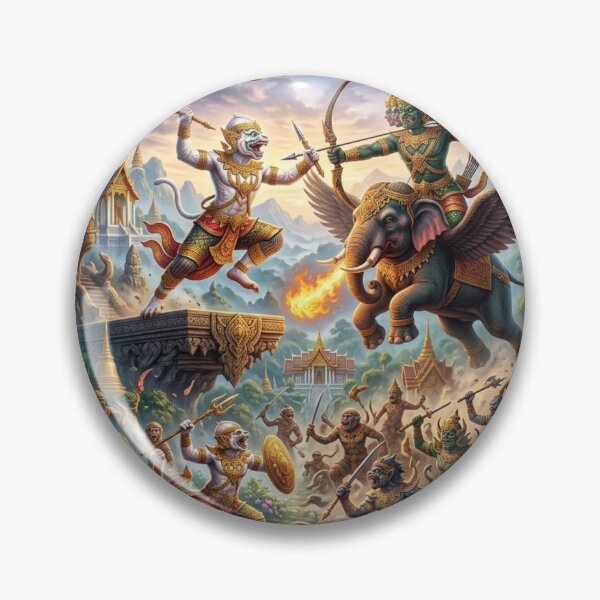 Item preview, Epic Monkey Warrior and Demon King Battle in a Mythical Thai Fantasy Kingdom designed and sold by xsctasy.