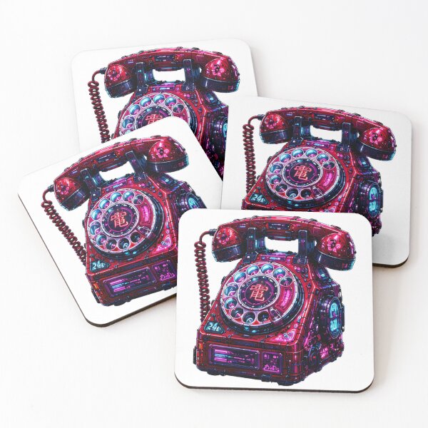 Item preview, Cyberpunk Rotary Phone — Neon Japanese Retro Telephone Art designed and sold by kummo-0319.