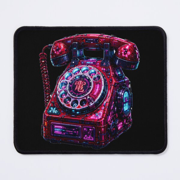 Item preview, Cyberpunk Rotary Phone — Neon Japanese Retro Telephone Art designed and sold by kummo-0319.