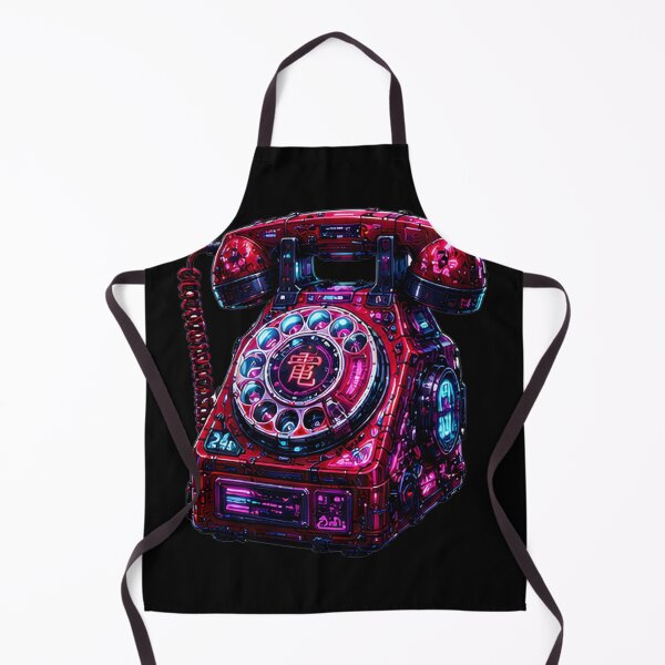 Item preview, Cyberpunk Rotary Phone — Neon Japanese Retro Telephone Art designed and sold by kummo-0319.