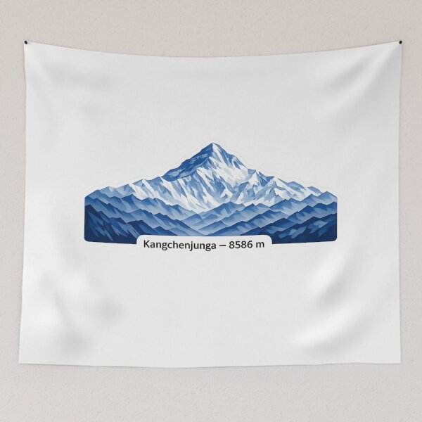 Item preview, Kangchenjunga 8586 m – Minimalist Mountain Peak Illustration designed and sold by GabeMountainArt.
