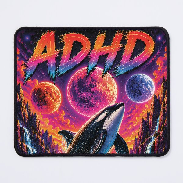 Item preview, ADHD Orca Whale – Cosmic Cringe Retro Fantasy designed and sold by Cosmic-Cringe.