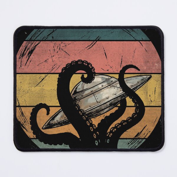 Item preview, Vintage Kraken Octopus UFO Retro Sunset designed and sold by TeNovaStudio.