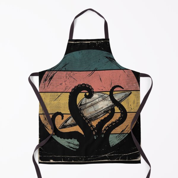 Item preview, Vintage Kraken Octopus UFO Retro Sunset designed and sold by TeNovaStudio ⭐⭐⭐⭐⭐.