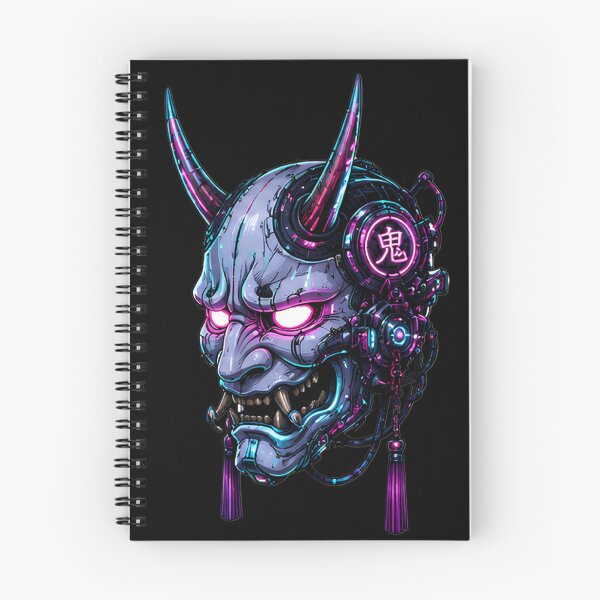 Item preview, Cyberpunk Oni Hannya Mask — Neon Japanese Demon Art designed and sold by kummo-0319.