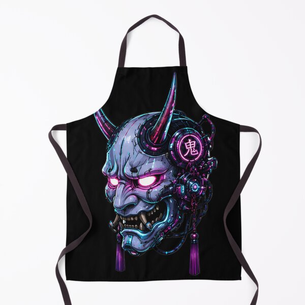 Item preview, Cyberpunk Oni Hannya Mask — Neon Japanese Demon Art designed and sold by kummo-0319.