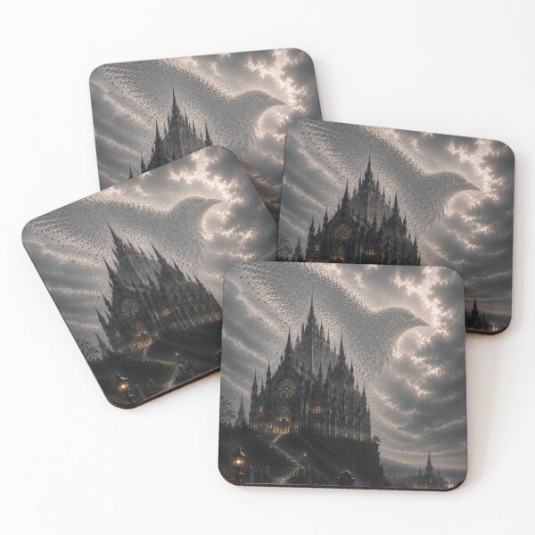 Item preview, Cathedral of Crows | Hidden Raven Gothic Fantasy Art | Dark Academia Architecture designed and sold by Esterlane.