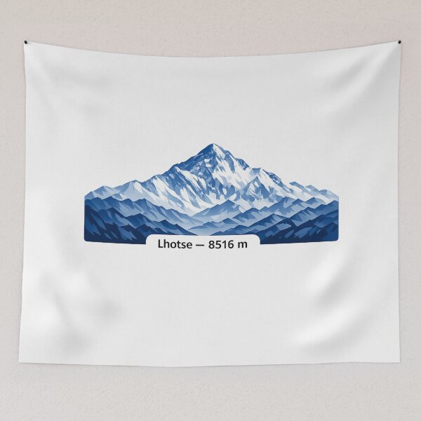 Item preview, Lhotse 8516 m – Minimalist Mountain Peak Illustration designed and sold by GabeMountainArt.
