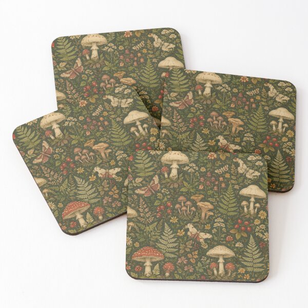 Item preview, Vintage Woodland Mushroom Bath Mat | Cottagecore Botanical Forest Decor designed and sold by SRY DESIGN.