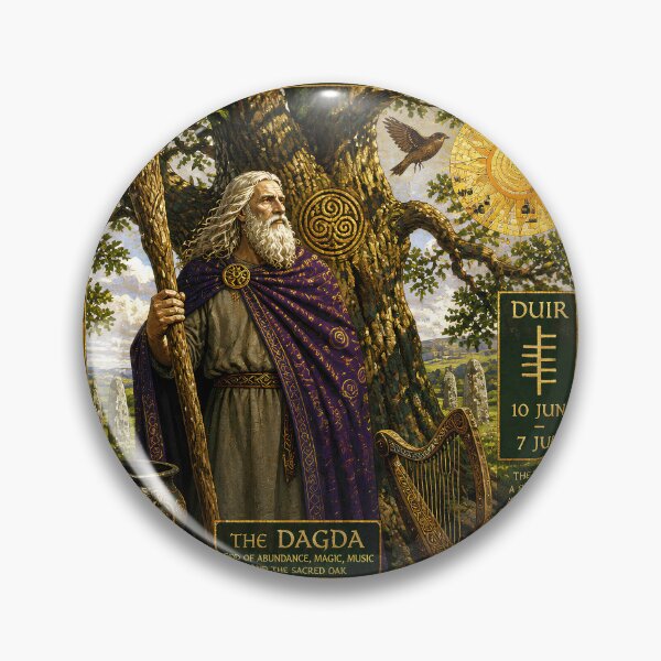 Item preview, Celtic Tree Calendar VII: Dagda and the Oak | Celtic Mythology Wall Art designed and sold by Stoneflower-Art.