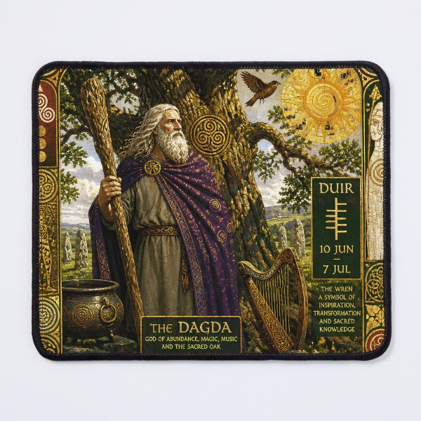 Item preview, Celtic Tree Calendar VII: Dagda and the Oak | Celtic Mythology Wall Art designed and sold by Stoneflower-Art.