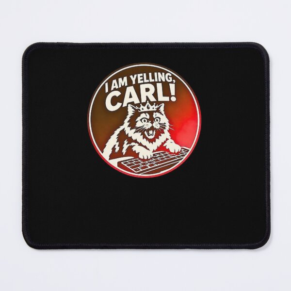 Item preview, I Am Yelling Carl Funny Angry Cat Meme Retro designed and sold by WhatTheSnail.