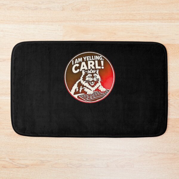 Item preview, I Am Yelling Carl Funny Angry Cat Meme Retro  designed and sold by WhatTheSnail.