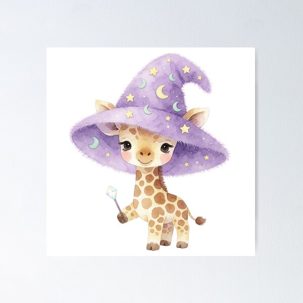 Item preview, Wizard Giraffe | Cute Magical Fantasy Animal designed and sold by AillustriaAK.