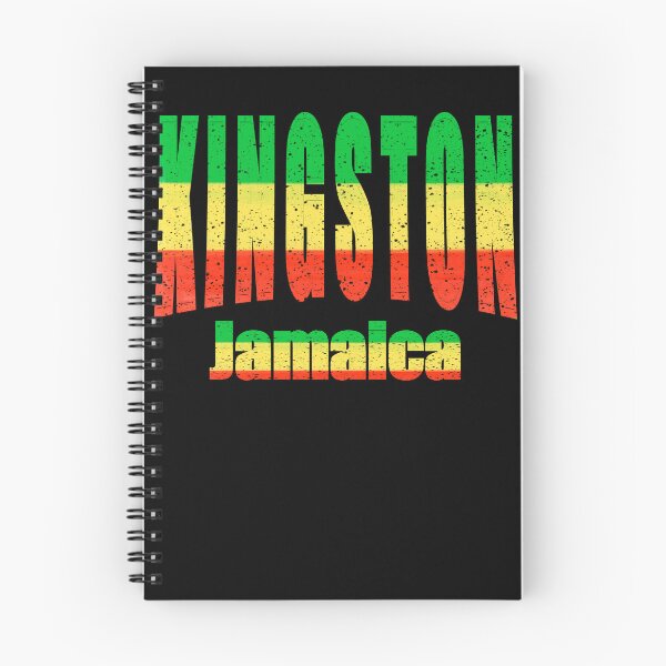 Item preview, Jamaican Vintage Retro rustic text city name in red green and yellow Kingston Town Jamaica designed and sold by Artonmytee.