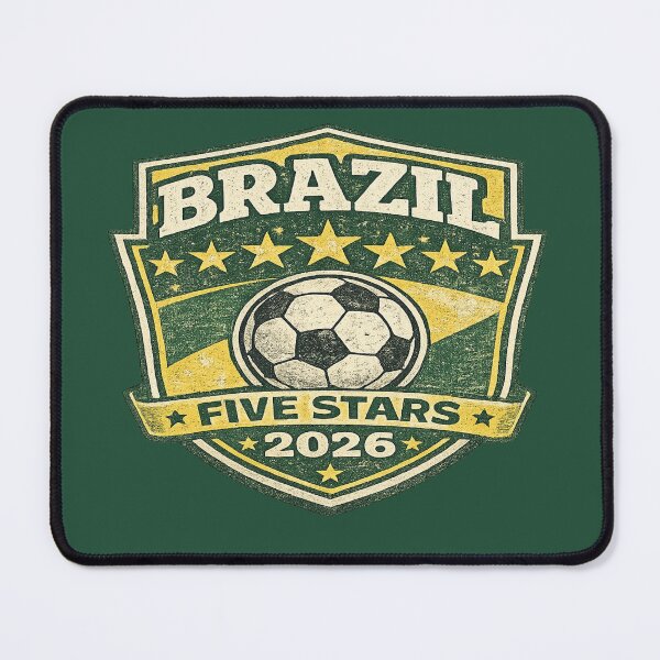 Item preview, Brazil Five Stars 2026 Vintage Retro Football Fan T-Shirt designed and sold by ArthUpscale.