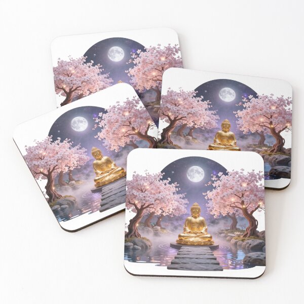 Item preview, Spiritual Zen Buddha Night Landscape Art designed and sold by vsl363.