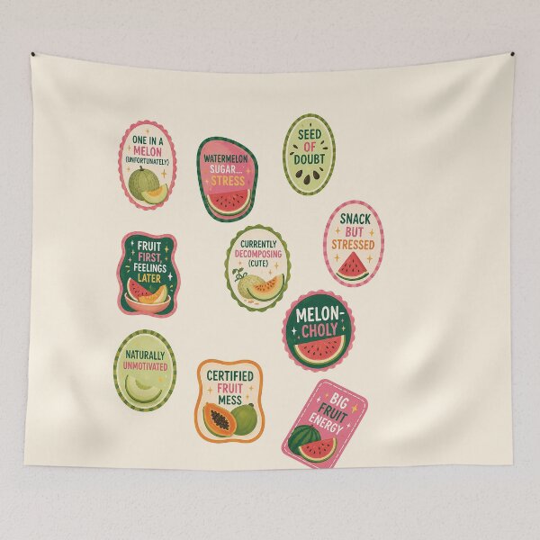 Item preview,  Big Fruit Energy Sticker Pack | Funny Tropical Fruit Stickers designed and sold by Islabonita..
