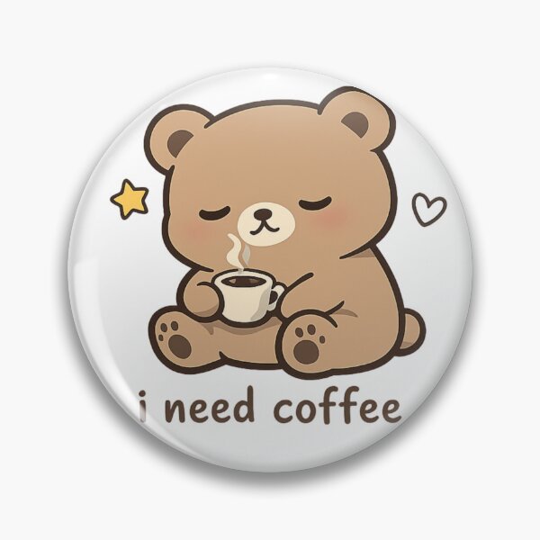 Item preview, Cute Coffee Bear - I Need Coffee Kawaii Cartoon Design designed and sold by  ADBIB Design.