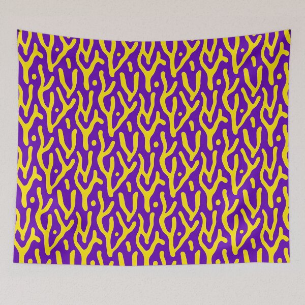 Item preview, Bold Yellow And Purple Branching Organic Pattern designed and sold by igraphixart.