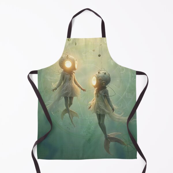Item preview, Copy of Zodiac Sign - Picses as Steampunk Fantasy Underwater Mermaid Children Floating With Vintage Diving Helmets In Dreamlike Fantasy Scene designed and sold by LisaMise.