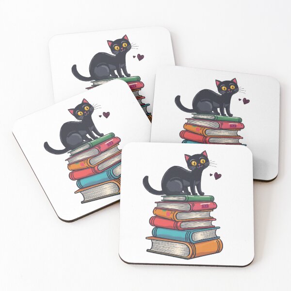 Item preview, Cat on Colorful Books Stack designed and sold by aminomen.