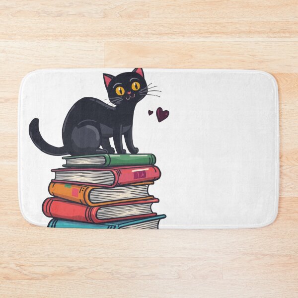 Item preview, Cat on Colorful Books Stack designed and sold by aminomen.