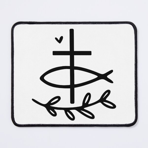 Item preview, Christian symbols - Followers of Christ - cross, fish, olive branch designed and sold by smooshfaceutd.