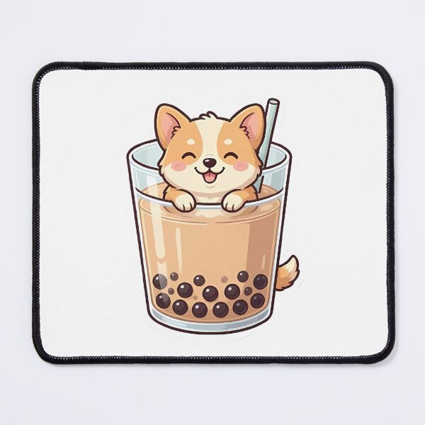 Item preview, Cute Kawaii Corgi Dog in Bubble Milk Tea Cup designed and sold by YALLABUY.