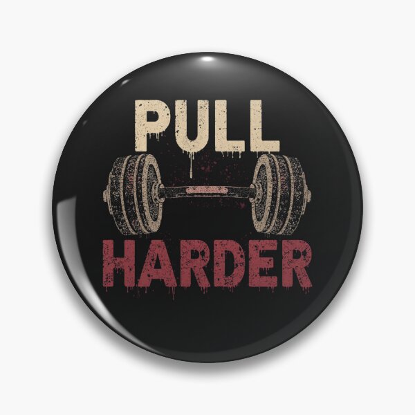 Item preview, PULL HARDER – Retro Grunge Barbell Gym Motivation designed and sold by Sparkofart07.