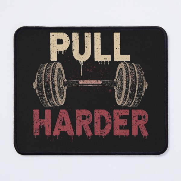 Item preview, PULL HARDER – Retro Grunge Barbell Gym Motivation designed and sold by Sparkofart07.