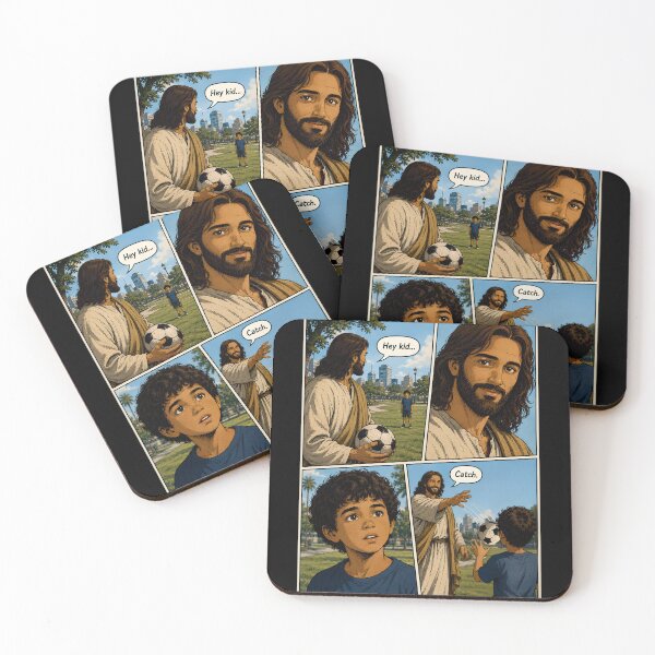 Item preview, Hey Kid… Catch. | Christian Soccer Comic | Jesus Sports Graphic designed and sold by Alt Christian.