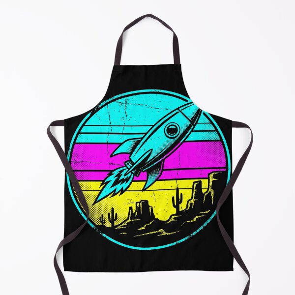 Item preview, Retro Synthwave Rocket Spaceship Desert Illustration designed and sold by TeNovaStudio.