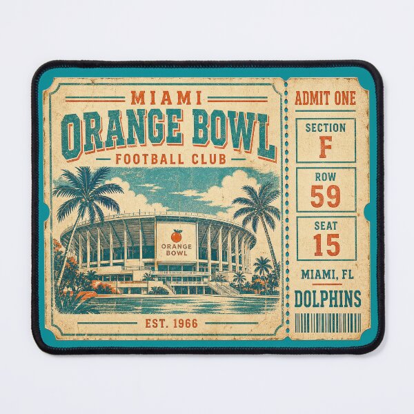 Item preview, Orange Bowl Football Club Vintage Ticket Shirt, Miami Retro Stadium Tee designed and sold by GhostDawgs.