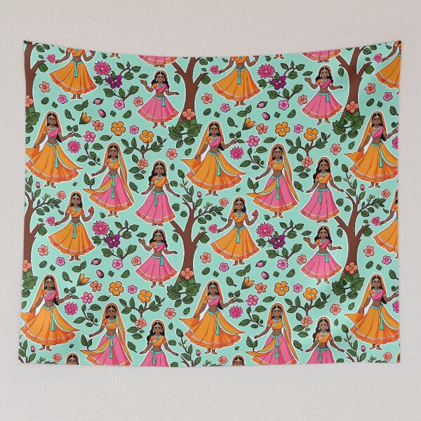 Item preview, Vrindavan Gopis Raas Leela Pattern Art designed and sold by krazzyremo.