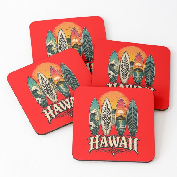 Item preview, Hawaii Surfboards Vintage Sunset Travel Graphic T-Shirt Design designed and sold by Wandering Threads.