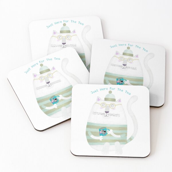 Item preview, "Just Here For The Tea" Fat Cat Humor designed and sold by Carla Daly.