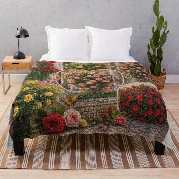 Item preview, Rose Garden Mosaic – Original Floral Artwork designed and sold by JcAbstractArt.