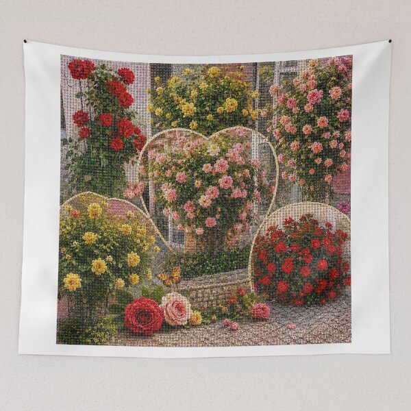 Artikelvorschau, Rosengarten-Mosaik – Originales Blumenkunstwerk entworfen und verkauft von JcAbstractArt.