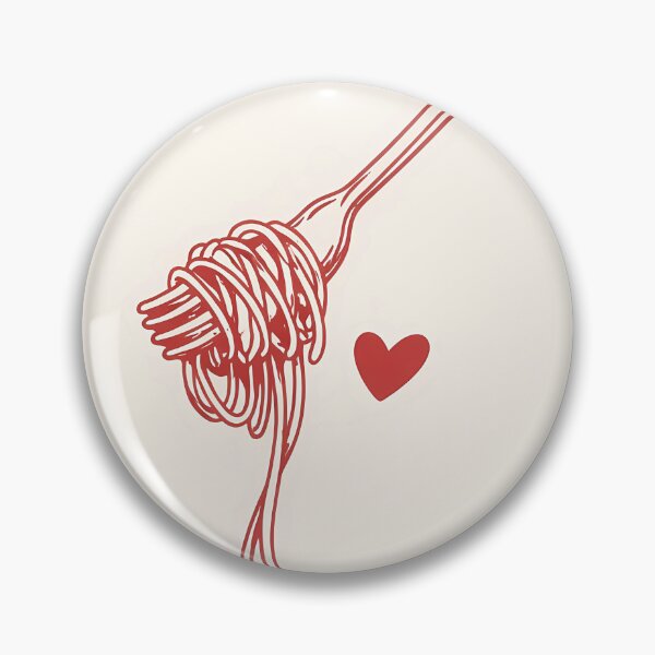 Item preview, Minimalist Red Spaghetti Fork and Heart Italian Pasta Art designed and sold by BeataPrint.