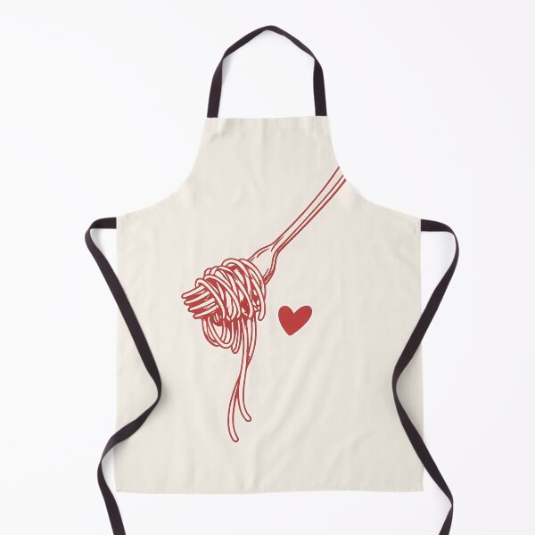 Item preview, Minimalist Red Spaghetti Fork and Heart Italian Pasta Art designed and sold by BeataPrint.