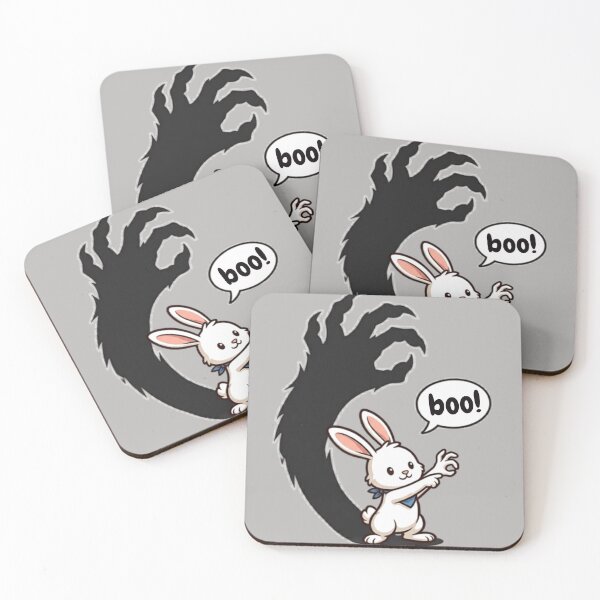 Item preview, Boo – Adorable Rabbit with Monster Shadow | Spooky Funny designed and sold by EverClassic.