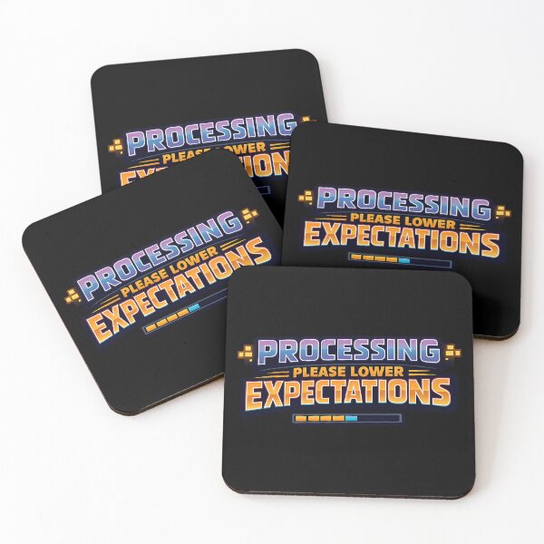 Item preview, Processing Please Lower Expectations Funny Tech Humor Design designed and sold by TeeTimeTreasure.